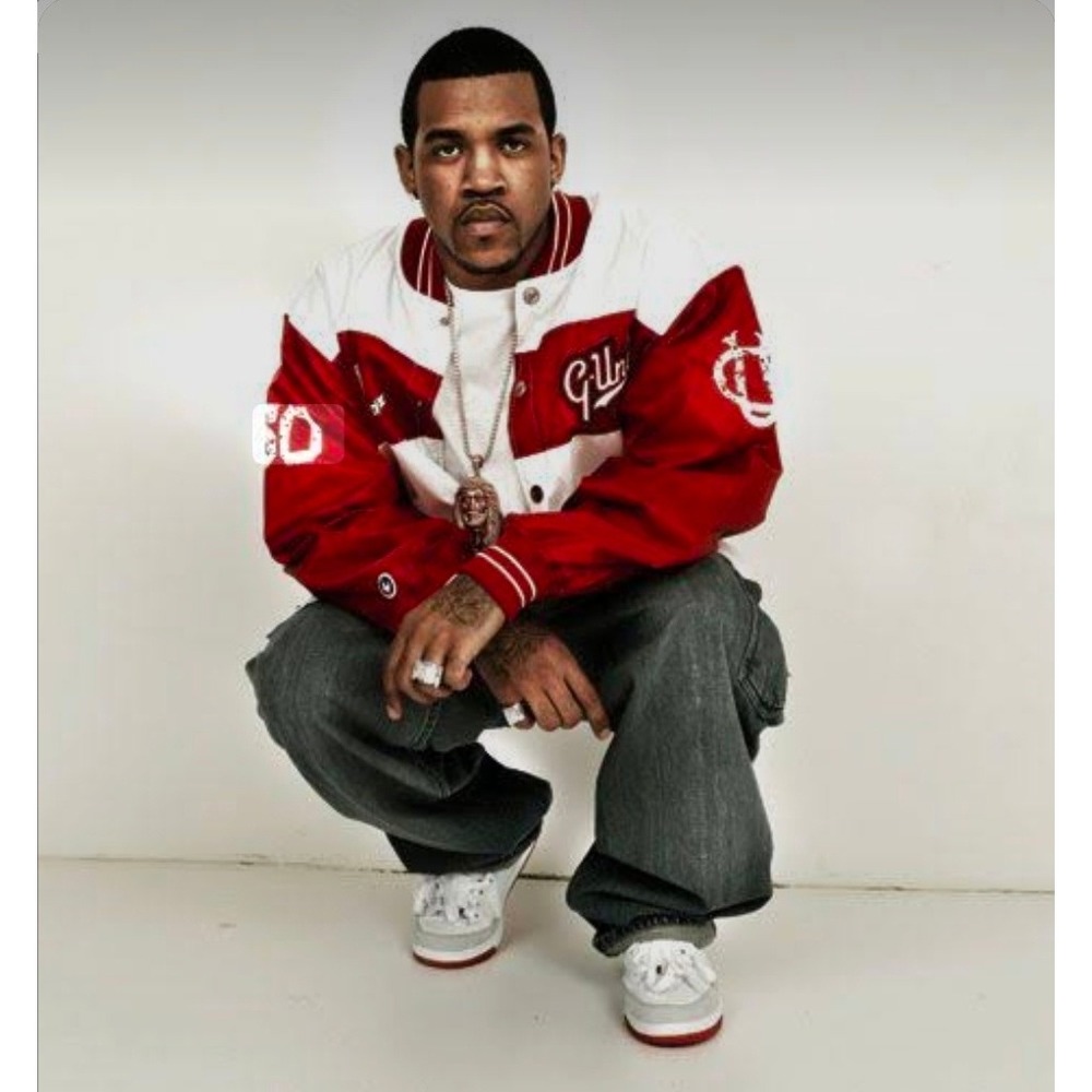 Vintage G-Unit Heavy Weight Raw Material Varsity Jacket Red White Mens Medium